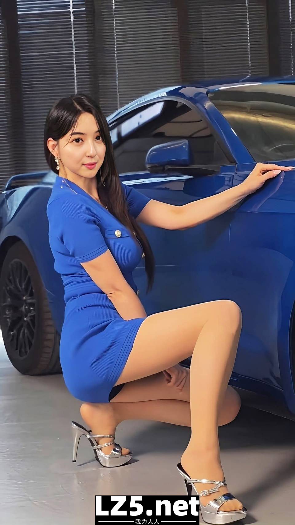 絲襪控 藍裙膚色
